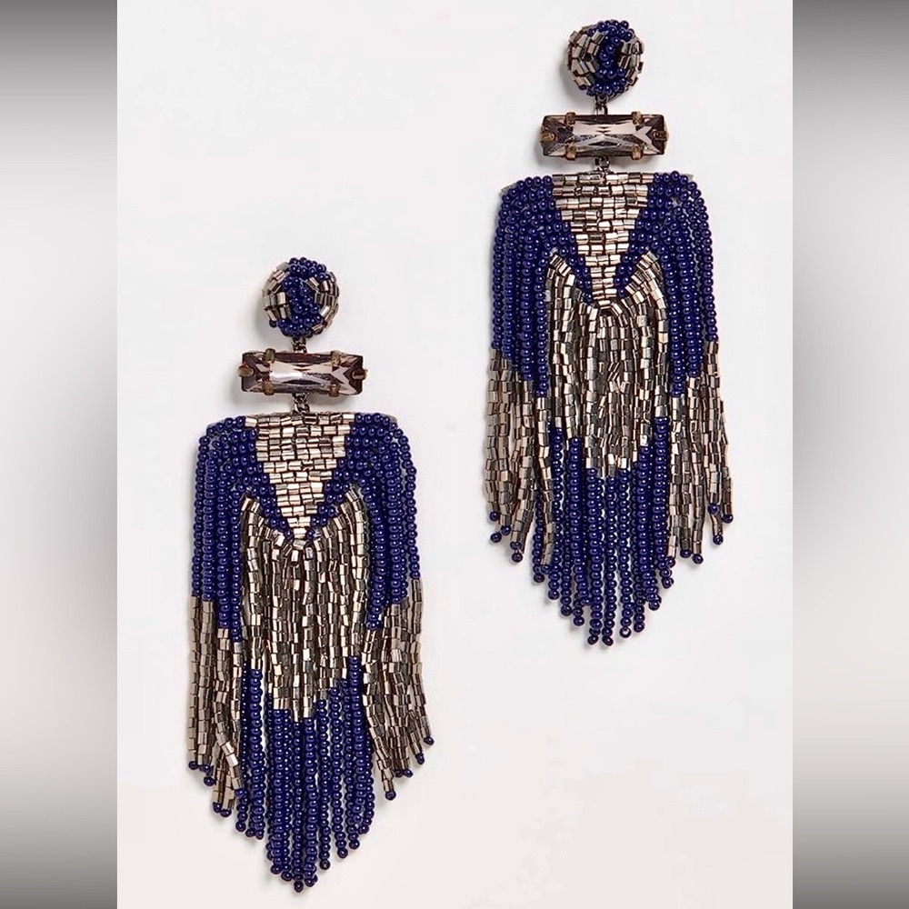 🌺🎉HP🎉🌺 NWT Deepa Gurnani Beaded Fringe Chandeliers - Picture 13 of 14